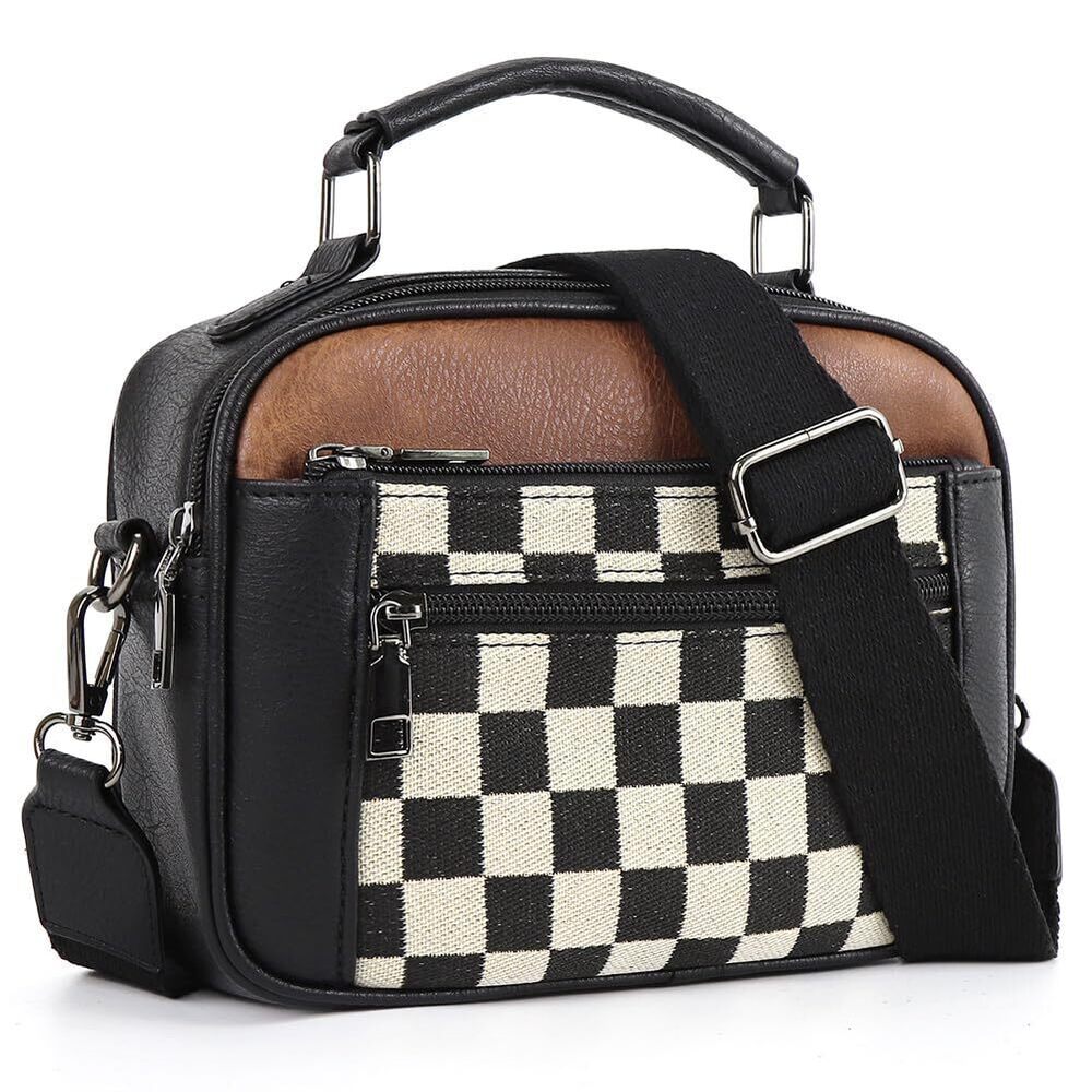 Checkered Crossbody Bags for Women Plaid Womens Cross Body Purses Checkerboard